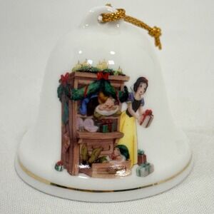Grolier‎ Disney Snow White Christmas Porcelain Bell Ornament 1993